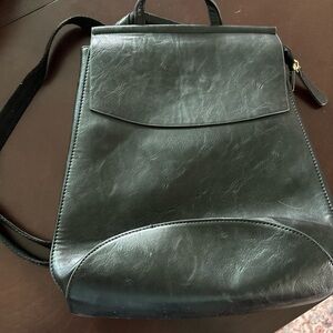 Black Leather Unisex Leather Bag